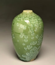 Load image into Gallery viewer, Egg Vase in Lily Pad Green Crystalline, 6"h (Ben Owen III)