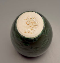 Load image into Gallery viewer, Egg Vase in Lily Pad Green Crystalline, 6"h (Ben Owen III)