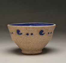Load image into Gallery viewer, Bowl #1 in Salt Glaze with Cobalt Accents, 3.25"dia. (Pots From The Past)