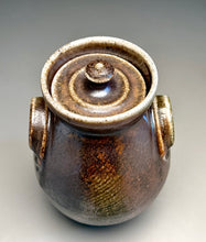 Load image into Gallery viewer, Combed Covered Jar in Copper Penny & Ash Glazes, 8.75"h (Tableware Collection)