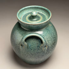 Load image into Gallery viewer, Handled, Covered Jar in Patina Green Glaze, 9.25"h (Tableware Collection)
