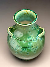 Load image into Gallery viewer, Handled Han Vase in Lily Pad Green Crystalline, 11.5"h (Ben Owen III)