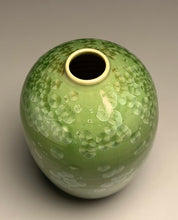 Load image into Gallery viewer, Egg Vase in Lily Pad Green Crystalline, 6"h (Ben Owen III)