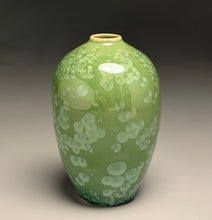 Load image into Gallery viewer, Egg Vase in Lily Pad Green Crystalline, 6"h (Ben Owen III)