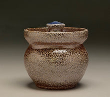 Load image into Gallery viewer, Honey Pot in Salt Glaze with Cobalt Bee, 3.5"h (Pots From The Past)