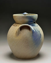 Load image into Gallery viewer, Combed Covered Jar #2 in Multi-Layered Glazes, 9"h (Tableware Collection)