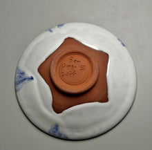 Load image into Gallery viewer, Flair Bowl in Dogwood White with Blue Accents, ~7.25"dia. (Benjamin Owen IV)