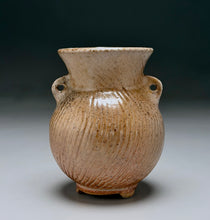 Load image into Gallery viewer, Small Combed Two-Handled Vase in Ash, 5"h (Pots From The Past)
