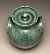 Load image into Gallery viewer, Handled, Covered Jar in Patina Green Glaze, 9.25"h (Tableware Collection)