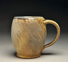 Load image into Gallery viewer, Combed Mug in Cobalt, Yellow Matte & Ash Glazes, 4.5"h (Ben Owen III)
