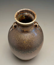 Load image into Gallery viewer, Combed Two-Handled Vase in Copper Penny and Ash Glazes, 12"h (Ben Owen III)