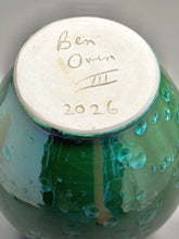 Load image into Gallery viewer, Handled Han Vase in Lily Pad Green Crystalline, 11.5"h (Ben Owen III)