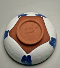 Load image into Gallery viewer, Serving Bowl in Dogwood White with Blue Accents, 6.75"dia. (Benjamin Owen IV)
