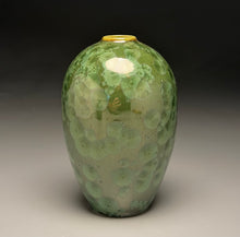 Load image into Gallery viewer, Egg Vase in Lily Pad Green Crystalline, 6"h (Ben Owen III)