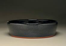 Load image into Gallery viewer, Casserole Dish in Mirror Black with Blue Accents, 10.75"dia. (Benjamin Owen IV)