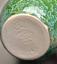 Load image into Gallery viewer, Genie Bottle in Lily Pad Green Crystalline, 13"h (Ben Owen III)
