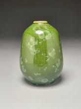 Load image into Gallery viewer, Pear Vase in Lily Pad Green Crystalline, 5.25"h (Ben Owen III)