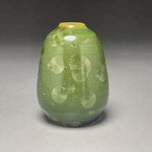 Load image into Gallery viewer, Miniature Pear Vase in Lily Pad Green Crystalline, 3.5"h (Ben Owen III)