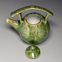 Load image into Gallery viewer, Melon Teapot with Post-and-Lintel Handle in Lily Pad Green Glaze, 8"h (Ben Owen III)