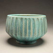 Load image into Gallery viewer, Beveled Carved Bowl in Patina Green, 7.25"dia. (Ben Owen III)