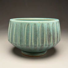 Load image into Gallery viewer, Beveled Carved Bowl in Patina Green, 7.25"dia. (Ben Owen III)