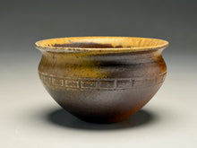 Load image into Gallery viewer, Carved Bowl #2 in Ash Glazes, 5"dia. (Silas Bradley)