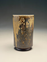 Load image into Gallery viewer, Angled Tumbler #4 in Ash & Yellow Matte, 5"h (Silas Bradley)