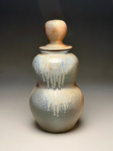 Load image into Gallery viewer, Lidded Gourd Vase in Ash with Cobalt, 13.5"h (Silas Bradley)