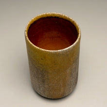 Load image into Gallery viewer, Carved Angled Tumbler #5 in Ash Glaze, 5"h (Silas Bradley)