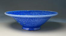 Load image into Gallery viewer, Trumpet Flair Bowl in Cobalt Crystalline, 16.5"dia. (Ben Owen III)