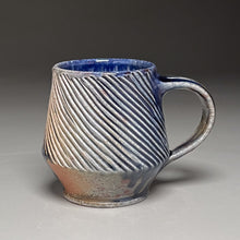 Load image into Gallery viewer, Combed Mug #1 with Salt, Cobalt, and Ash Glazes, 4"h (Ben Owen III)