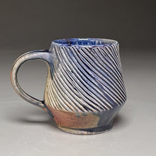 Load image into Gallery viewer, Combed Mug #1 with Salt, Cobalt, and Ash Glazes, 4"h (Ben Owen III)