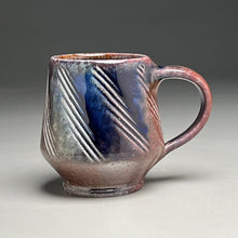Load image into Gallery viewer, Combed Mug with Salt, Cobalt, and Ash & Copper Blush Glazes, 4"h (Ben Owen III)