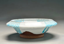 Load image into Gallery viewer, Ming Bowl #2 in Dogwood White with Blue Accents, 6.25"dia. (Ben Owen III)