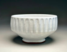 Load image into Gallery viewer, Carved Beveled Bowl in Dogwood White, 8"dia. (Ben Owen III)