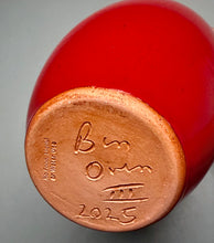 Load image into Gallery viewer, Egg Vase #2 in Chinese Red, 9.25"h (Ben Owen III)
