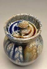 Load image into Gallery viewer, Small Covered Jar #2 in Ash & Cobalt Glazes, 5"h (Tableware Collection)