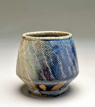 Load image into Gallery viewer, Combed Cup in Cobalt & Ash Glazes, 3.5"h (Ben Owen III)