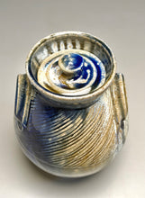Load image into Gallery viewer, Combed Covered Jar #2 in Multi-Layered Glazes, 8"h (Tableware Collection)