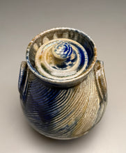 Load image into Gallery viewer, Combed Covered Jar #1 in Multi-Layered Glazes, 8"h (Tableware Collection)