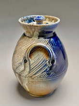Load image into Gallery viewer, Combed Covered Jar #1 in Multi-Layered Glazes, 8"h (Tableware Collection)