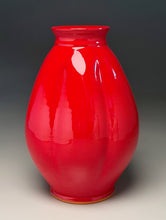 Load image into Gallery viewer, Melon Globe Vase #2 in Chinese Red, 9.5"h (Ben Owen III)