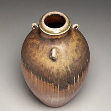 Load image into Gallery viewer, Combed Sung Jar in Copper Penny & Natural Ash, 12.25"h (Ben Owen III)