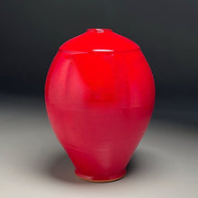 Load image into Gallery viewer, Square-Shouldered Melon Egg Vase in Chinese Red, 9.25"h (Ben Owen III)