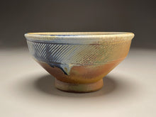Load image into Gallery viewer, Combed Bowl #4 in Cobalt, Yellow Matte, & Ash Glazes, 7"dia. (Tableware Collection)