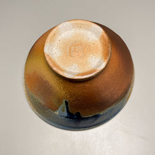 Load image into Gallery viewer, Combed Bowl #4 in Cobalt, Yellow Matte, & Ash Glazes, 7"dia. (Tableware Collection)