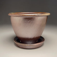Load image into Gallery viewer, Combed Planter Set in Copper Penny, 10"dia. (Ben Owen Pottery Collection)