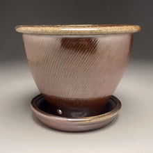 Load image into Gallery viewer, Combed Planter Set in Copper Penny, 10"dia. (Ben Owen Pottery Collection)