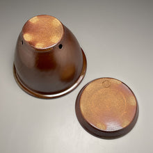 Load image into Gallery viewer, Combed Planter Set in Copper Penny, 10"dia. (Ben Owen Pottery Collection)