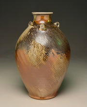 Load image into Gallery viewer, Edo Jar with Combed Surface in Copper Penny & Ash, 11.25"h (Ben Owen III)